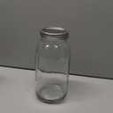 GLING [1 Count 64 oz. Wide-Mouth Glass Mason Jars with Metal Airtight Lids and Bands 2 Quart Large For Preserving, & Meal Prep