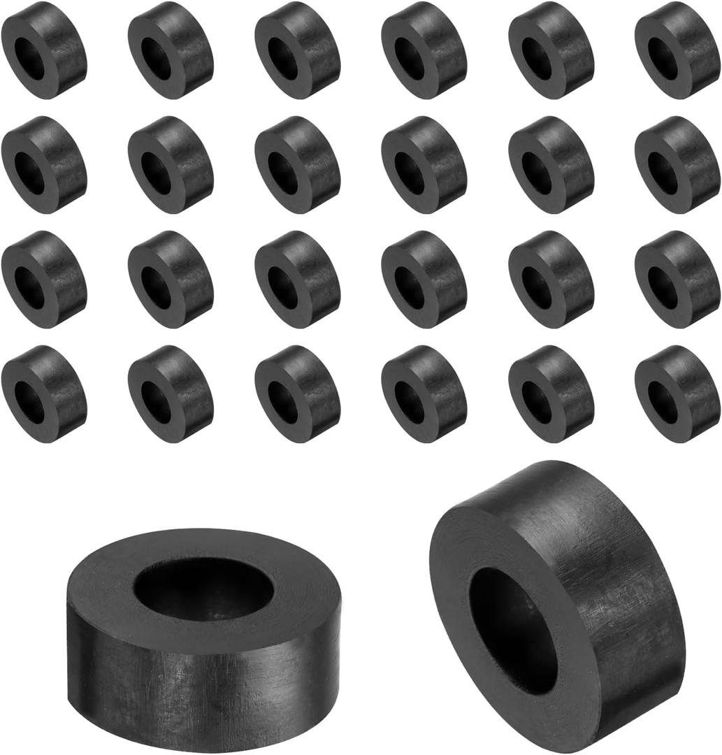 uxcell 36pcs Rubber Spacers 25mm OD, 12mm ID, 10mm Height Round Anti Vibration Spacer Rubber Bushing Grommets Thick Rubber Washers for Home Car Accessories
