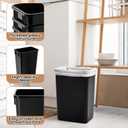 Gisafai 4 Pack 35 Quart Pull-Out Trash Can, 9 Gallon Plastic Waste Bin for Under Cabinet, Kitchen, Bathroom & Office, Black Garbage Bin Compatible with Sliding Systems