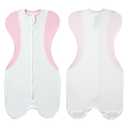 KIDIRA Swaddle for Newborns, Baby Swaddles 0-3 Months 5-13lb Breathable Fabric Design, Arms Up Swaddle 0-3 Months Newborn, Promotes Healthy Hip Development, 2-Way Zipper&Foot Buttons, 1Pack, Pink