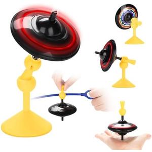 Spinning Top Gyroscope UFO Spinning Toy with Colorful LED Lights Novelty Toddler Kids Toy for 3-5, 5-7, 8-12 Years Old Boys and Girls, Great for Kids Birthday Gifts, 2Pack