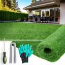 Artificial Grass Rug Outdoor Indoor 3ft x 5ft, Fake Grass Carpet Green Synthetic Grass Realistic Turf Rug with Drainage Holes for Garden Lawn Landscape Balcony Patio Decoration