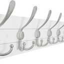 SKOLOO Coat Rack Wall Mounted - 38.3'' Long, Wooden, Heavy Duty, Rustic Coat Hooks for Wall, Wall Coat Rack with 10 Triple Hooks for Hanging Clothes, Jacket, Hat(Weathered White), Size: 1 Item-10 Hooks