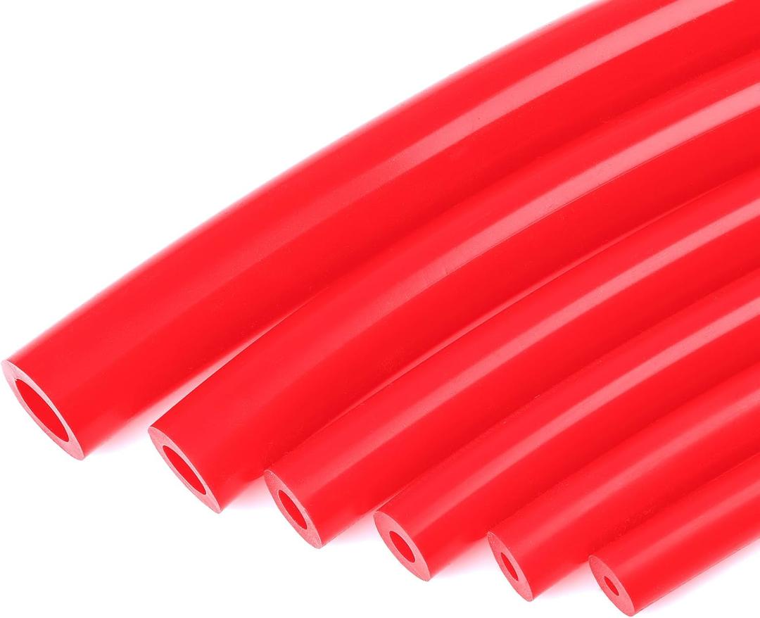 Ucreative 1/8" 5/32" 3/16" 1/4" 5/16" 3/8" Automotive Silicone Vacuum Tubing Hose Kit for Air and Water 6PCS 5FT (Red)