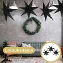 Paper Star Lantern Lamp Shade 3PCS Stars Hanging Garland Large Hollow Out Xmas Tree Topper Foldable Christmas New Year Wedding Party Holiday Birthday Dercoration for Indoor and Outdoor 20in (Black)