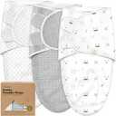 KeaBabies 3-Pack Organic Baby Swaddle Sleep Sacks - Swaddles for Newborns, Infant 0-3 Months, Baby Girls, Boys, Soft & Snug Newborn Sleep Sack, Nursery Swaddling Blankets (Nordic)