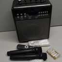 Karaoke Machine for Adults, Portable Bluetooth Speaker with 2 Wireless Microphones and Lights Show, Karaoke Speaker with Bass & Treble, Supports for TWS,USB,FM,REC,AUX in,TF Card for Party/Meeting (Black)