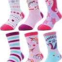 ANTSANG Kids Merino Wool Hiking Socks for Toddlers Boys Girls Warm Thick Thermal Crew Boot Heavy Cozy Gift Socks 6 Pairs (4-7 Years)