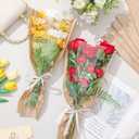 Gilprop 30 Packs Flower Wrapping Bags Kraft Paper Floral Packing Sleeves Bouquet Clear Flower Wrapping Sleeves for Wedding, Birthday Gift,16.5 x 9.5 x3.5 inch