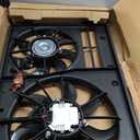GEARLAST Radiator Fan Engine, Replacement Dual Radiator & Condenser Cooling Fan Assembly Fit for Volkswagen Jetta 2.0L VW Tiguan for Audi A3 TT 1K0121205AD9B9