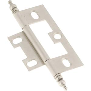 Hickory Hardware P8293-SN Self Mortise Collection Flush/Full Inset Hinges for Face Frame Cabinets - Free Swinging Self-Closing Hinge - Easy Installation - Satin Nickel Finish, Pack of 1 Pair