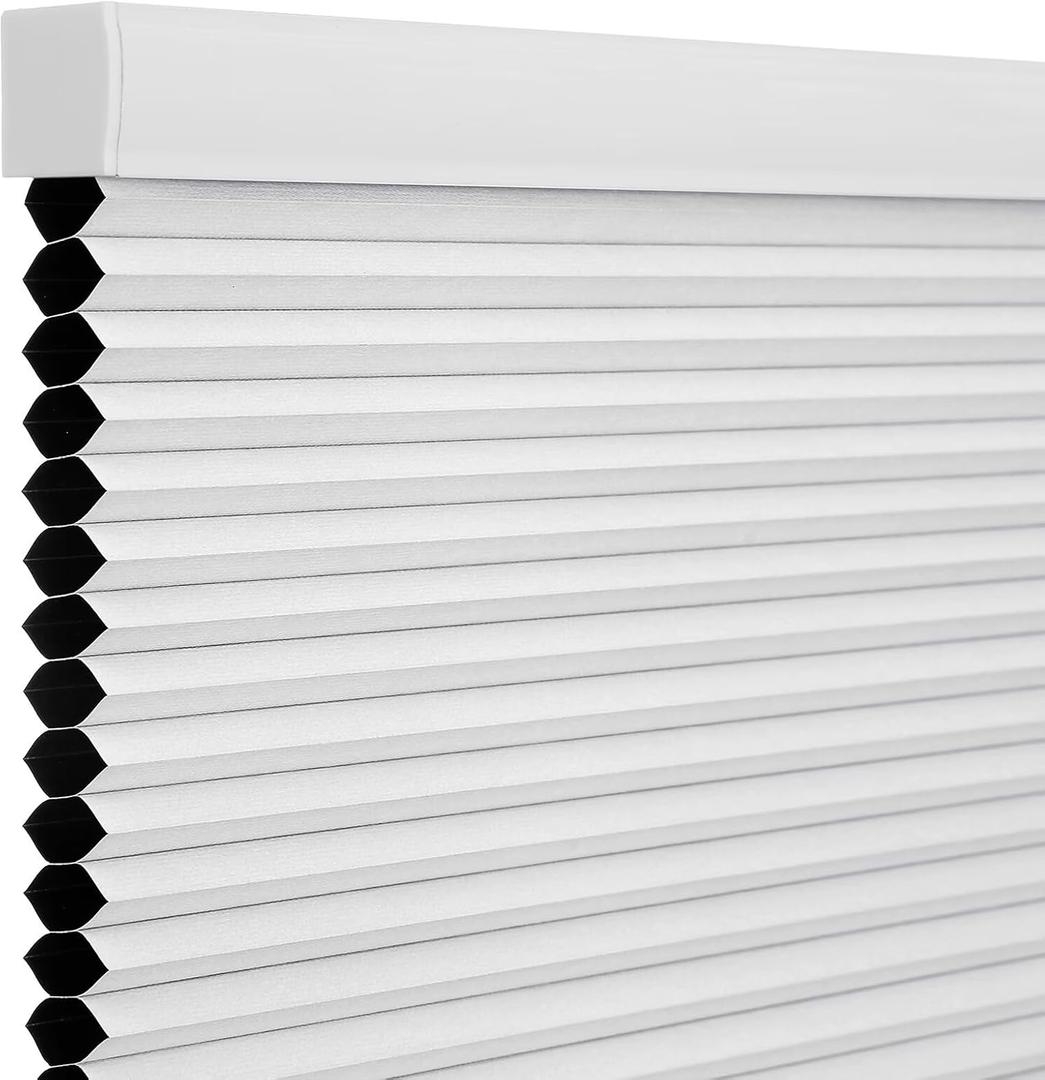 Changshade Blackout Blinds, Cordless Cellular Shades, Honeycomb Blackout Shades, Room Darkening Blinds, Pull Down Window Shades, Easy to Install Honeycomb Window Blinds for Home&Office, White (34"W x 72"H, White-blackout)