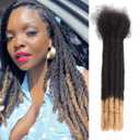 Viovian 0.6cm Dread Extensions Human Hair 14 Inch 60 Strands Ombre Loc Extensions Human Hair Dreadlock Extensions for Men Color 1b/27