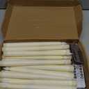 Tuanse 24 Pack 24 Pack Flameless Flicker Taper Candles Bulk with Remote and Timer, Battery Operated LED Warm White Taper Candles Light for Home Wedding Decoration Gifts (Beige,10 Inch)