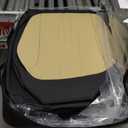 CAPITAUTO Seat Covers Front PU Leather Car Seat Covers,2Pcs Universal Bottom Seat Covers for Cars, Storage Bags, Full Wrapping Edge Fits 95% of car (1 Pair Bottom, Red & Black)