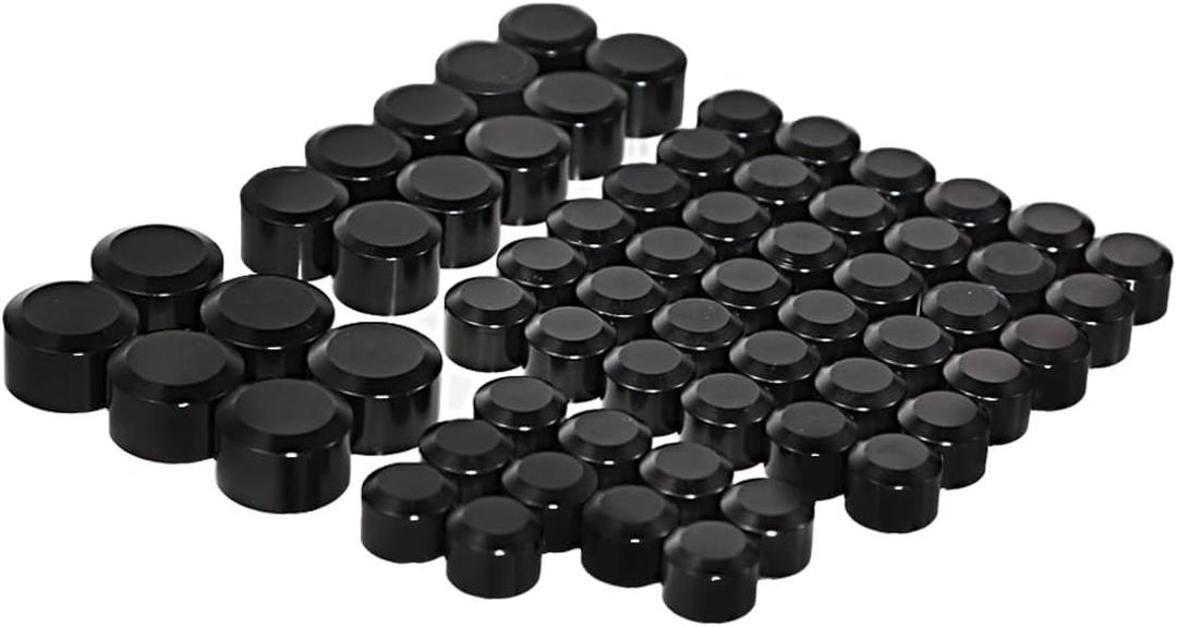 Motorcycle Bolt Covers Head Bolt Toppers Caps Black Kit for Harley 2017-2023 Touring Road King Street Glide Road Glide 2018-2023 Softail (All Black)