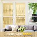 Coavas Reeded Glass Window Privacy Film, 3D Fluted Adhesive, 23.6"x78.7" | Frosted Decorative Window Film, UV Heat Blocking Anti-Glare, Day and Night Decals for Bathroom Bedroom Door, Umber