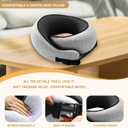 Travel Neck Pillow,360 Surround Support, Memory Foam Travel Pillow with Adjustable Buckle for Airplanes, Cars & Office Naps (Light Gray)