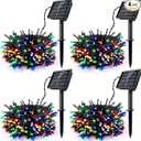 [4 Pack] Solar String Lights Multicolored, 480 LED 157FT Solar Twinkle Light Outdoor with 8 Modes & Memory Function, Waterproof Chrismas Lights for Xmas Tree Party Decorations