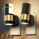 L LOHAS LED Night Lights Plug into Wall, 2 Pack, Plug in Night Light, Soft White/Cool White/Amber, Dimmable Backlit Nightlight with Light Sensor, 180° Rotatable Nightlights Plug in Wall for Hallway