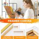 Framed Canvas Blank 16x20 - DIY Painting Art with Sturdy Wooden Frame, Modern Empty Canvas for Paint-Your-Own Art Ready to Hang Wall Decor