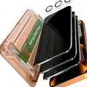 YMHML 3 Pack Compatible for iPhone 17 Pro Privacy Screen Protector Tempered Glass + 1 Set of Camera Lens Protector, 25Anti Spy, [Top 9H+ Military Grade Shatterproof] [Bubble Free, Auto-Dust Removal]