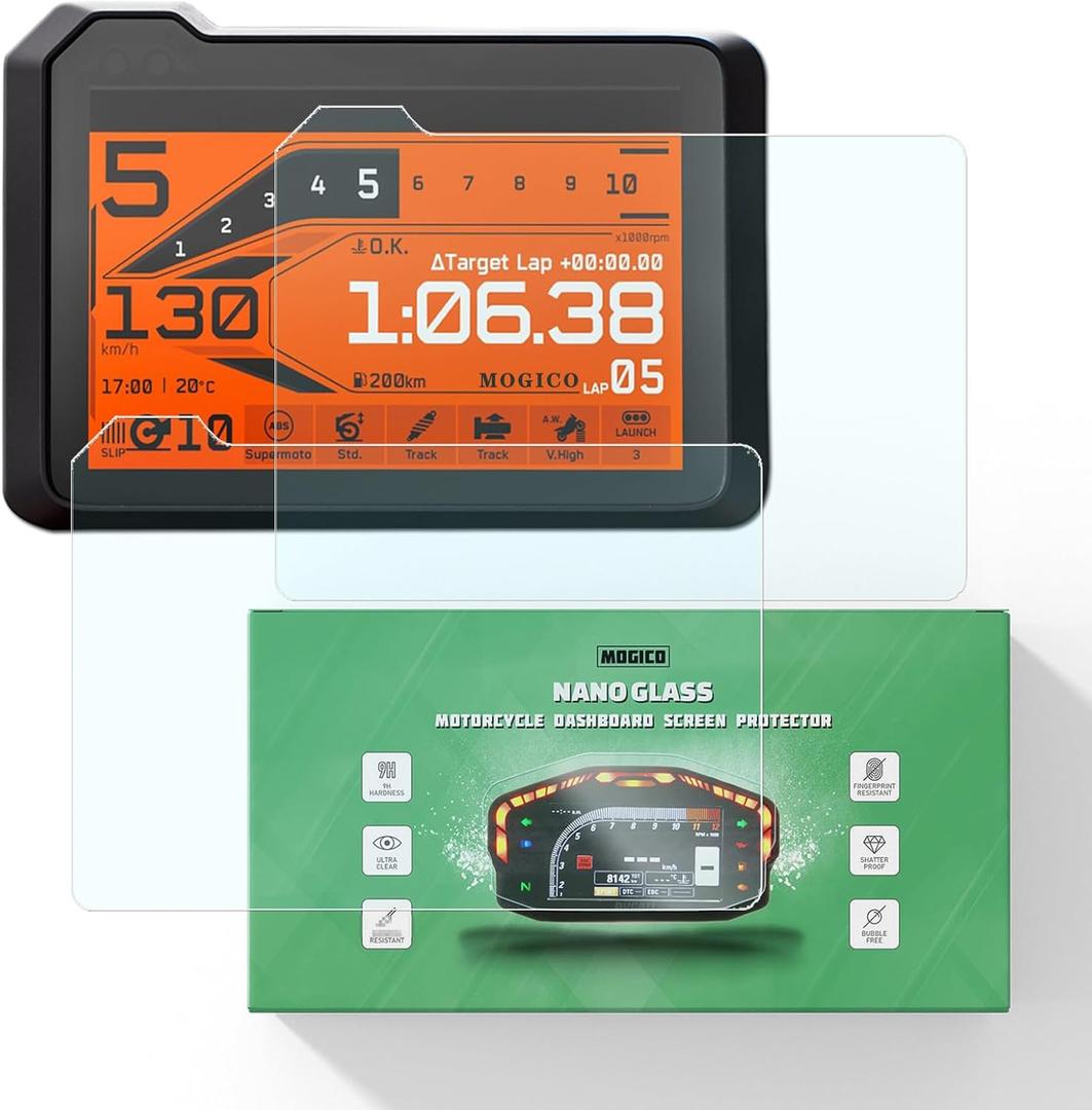 Motorcycle Accessories Nano Glass Dashboard Screen Protector for KTM 390 Duke 2024+ / 790 Duke 2025+ / SMT 890 790 Adventure R Rally 2023+ / Husqvarna Norden 901 2022+ (2x Ultra Clear)