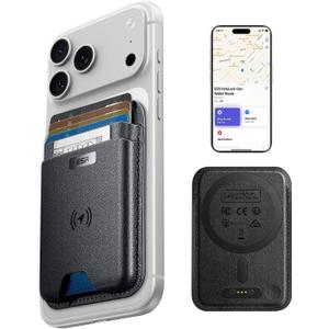 ESR Geo for MagSafe Wallet with Full Find My Functionality, RFID Blocking, 5 Cards Holder for Phone Case, Strong Magnetic Wallet for iPhone 17/16/15/14/13/12 Series, Not for 13/12 Mini, Black