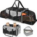 A.FATI Cat Carrier for 2 Cats, Pet Carrier for Multi-Cat Families & Small Dog, Expandable Double Soft Sided Carrier with 2 Litter Boxes, Pet Travel Carrier for Travel, Vet Visits & Home Use