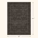 Washable 5x7 Dark Brown Rug for Living Room, Low Pile Soft Area Rugs for Bedroom, Traditional Home Office Dcor, Non Slip Floral Woodland Funky Dark Academia Carpet with tan Coffee Accents