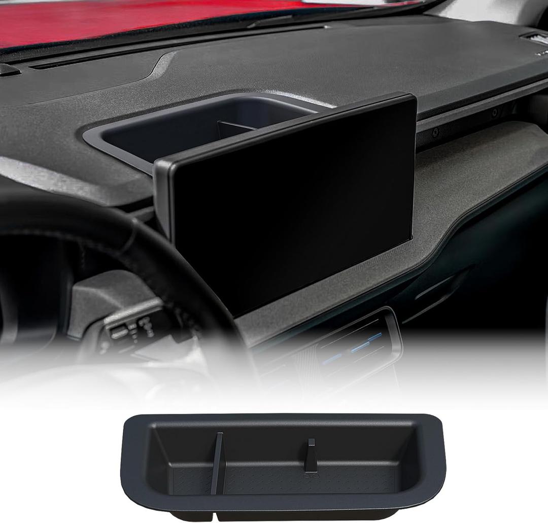 Mabett Dashboard Storage Organizer for Ford Maverick 2025,Anti-Slip Dash Panel Tray with Dedicated Sunglasses Compartment Behind Screen Maverick Accessories(Not 2022-2024 model)