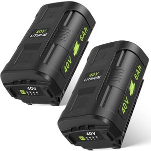 ARyee 6.0Ah 40V OP4060 OP4050A Replace for Ryobi 40V Battery OP4015 OP4040 OP4026A OP40201 OP4015 OP40261 OP4030 OP40401 Cordless Power Tool Lithium Battery, 2Pack