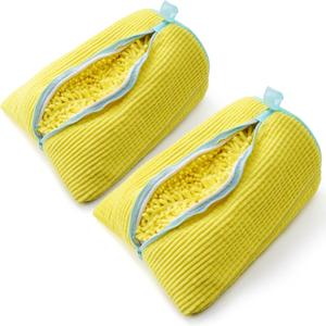 ShoeShaped Shoe Washing Machine Bag for Washer and Dryer, 2Pack, Reusable Laundry Shoe Bag, Shoe Cleaning Bags for Sneakers, Tennis and Various Shoes Types With Self-locking Zipper