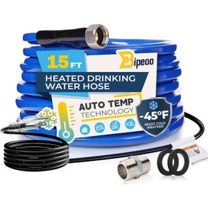 15FT 25FT 30FT 50FT 75FT 100FT Heated Water Hose for Rv,Heated Drinking Water Hose Antifreeze to -45F,Great Rv Accessories for Campers,Livestock,Agriculture,Lead and BPA Free