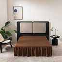 Brown Bed Skirt King Size Ruffled Bed Skirt with Split Corners, King Bed Skirt 14 Inch Drop, King Size Bed Skirt Brown for Ruffled Bed Skirt with Split Corners, Bed Skirt King Size