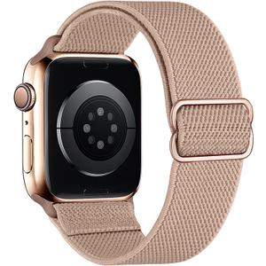 Stretchy Nylon Loop Bands Compatible with Apple Watch 38mm 40mm 41mm 42mm 44mm 45mm 49mm Adjustable Soft Elastics Strap Compatible with Apple Watch SE Ultra iWatch Series 8/7/6/5/4/3/2/1 (Rose