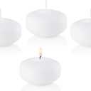 D'light Online 3 Inch Extra Large Floating Candles, 13 Hours Extended Burn Time Bulk Pack for Events for Weddings, Spa, Home Decor, Special Occasions and Holiday Decorations (Set of 54, White)