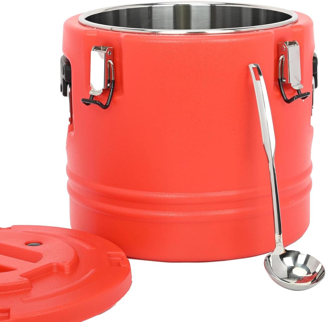 Insulated Soup Container with Spoon 5 Gallon, 21QT Portable Commercial Cold Hot Box Food Warmer for Catering, Stainless Steel Insulated Soup Transport Carrier for Restaurant Canteen Home Party