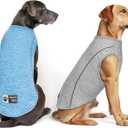 KYEESE 2Pack Dog Shirt with Reflective Stripe Athletic Tank Top Pet T Shirt Stripe Athletic Tank Top Sleeveless Vest Dog Clothes for Medium Large Dog,Grey+Blue,3XL (XXX-Large (55-75lbs))