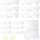 12 Pcs Clear A4 A5 File Box Document Plastic Storage Box with 48 Labels File Holder Organizer Box Paper Plastic Case Magazine Protector with Buckle Office School Supplies(White)