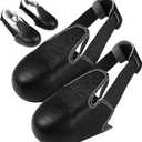 Steel Toe Covers for Shoes Boots, Leather Safety Toe Caps Work Guard Adjustable Anti-Smash Overshoes Protector Universal Fit Men Women Industrial Slip Resistant Alternative to Inserts, Black 1 Pair