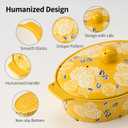 Ceramic Casserole Dish With Lid, Casserole Dishes for Oven, Baking Dish Lasagna Pans For Cooking, Oval Baking Pan, Dutch Oven, Perfect for Bread Baking and Serving, Housewarming, Christmas - Yellow, 13" Large