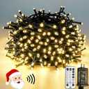 Voice Controlled Christmas Lights with Remote, 99 FT 300 LED String Lights Indoor Outdoor with 12 Modes 3 Timers, Dimmable Twinkle Light Plug in Waterproof for Xmas Tree Party Decorations, Warm White