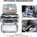 Everfun Compact Toiletry Bag for Men and Women Traveling, Wide Open Shaving Dopp Kit, Water Resistant Makeup Organizer with Wet Dry Compartment - Black, Small, Size 9.25 x 5.5 x 6.75 inches