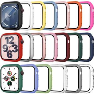 20 Pack Case for Apple Watch Series 9/8/7 45mm with Tempered Glass Screen Protector, Shockproof Hard PC Protective Cover, All-around Bumper Compatible with iWatch S9 S8 S7 45mm