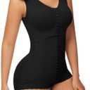 SHAPSHE Fajas Colombianas Moldeadoras BBL Post Surgery Stage 2/3 Body Shaper Tummy Control High Compression Garment Shapewear (Small, Black With Steel Bones)