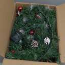 Remote Control - 24 Inch Prelit Christmas Wreath for Front Door, Real Touch Christmas Wreath with Lights, Dual Color, Nowy Pine Branch Pinecone Berry Cluster Balls for Door Windows Wall Outdoor Decor