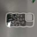 Jusy Compatible with iPhone 13 Pro Case with Wavy Edge, Cute White Branch Flower Mirror Curly Phone Cases, Shockproof Hard PC & Soft TPU Bumper Protection Cover for Women GirlsBranch Flower