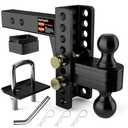 Aquilaplain 2" Adjustable Trailer Hitch - 6" Rise/Drop Height, 2'' & 2-5/16'' Ball Hitches 25000 Lbs Heavy Duty Towing Ball Mount with Hitch Tightener, RVs, Campers, Boat Trailers