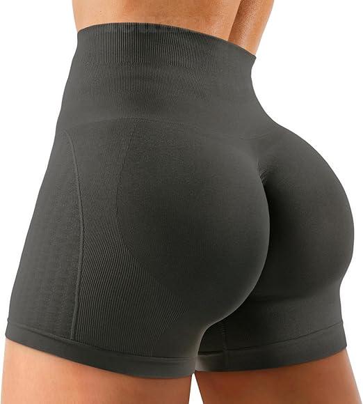 Ieumaz Amplify Womens Seamless Scrunch Shorts Workout Shorts Gym Shorts Contour Shorts 5" High Waisted Running Yoga Shorts L